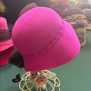 Elegant Pink Cloche Hat by Andre of Canada